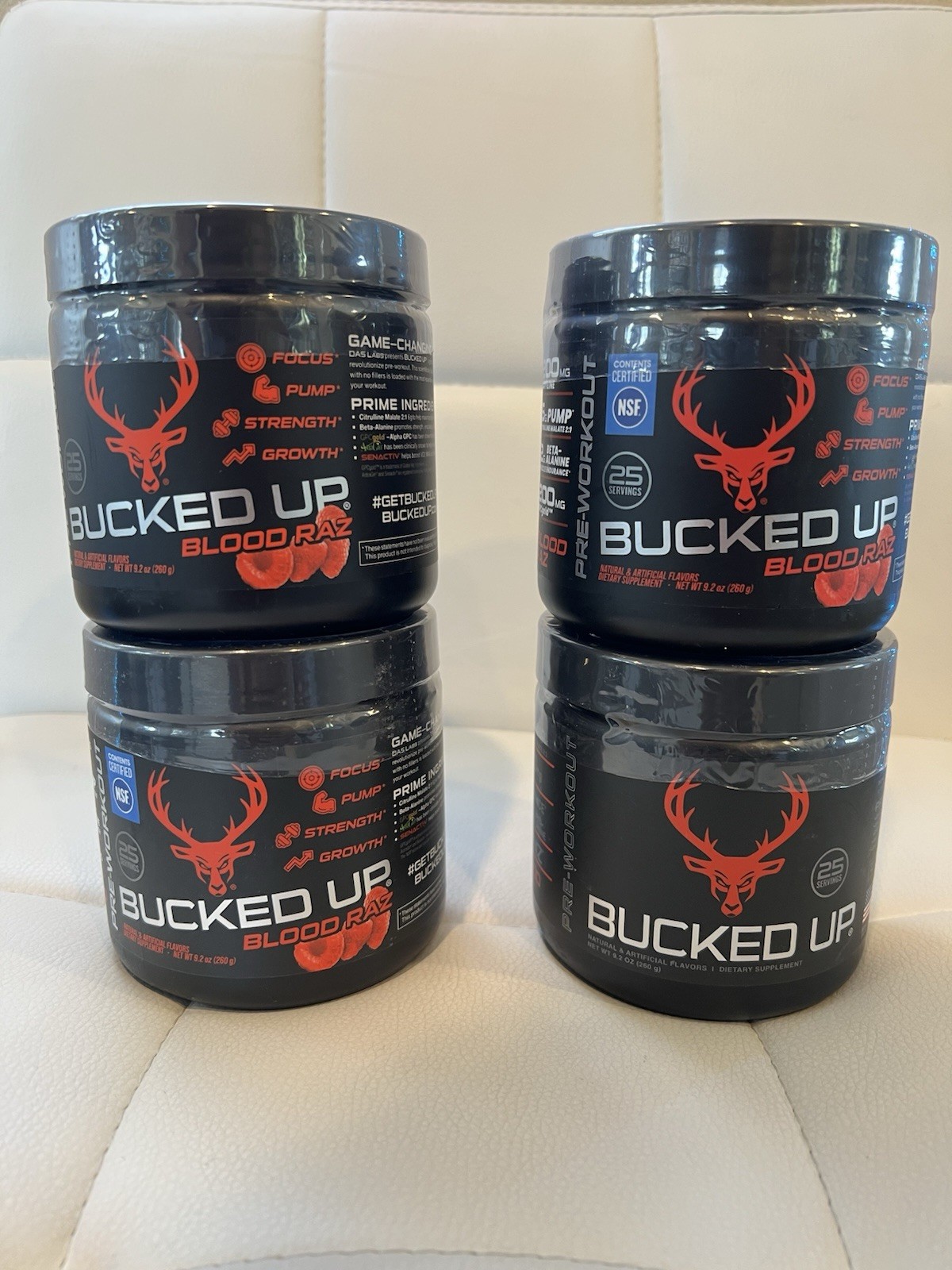 Bucked Up Woke AF Pre-Workout Powder Rocket Pop / Blood Raz (Lot of 2)