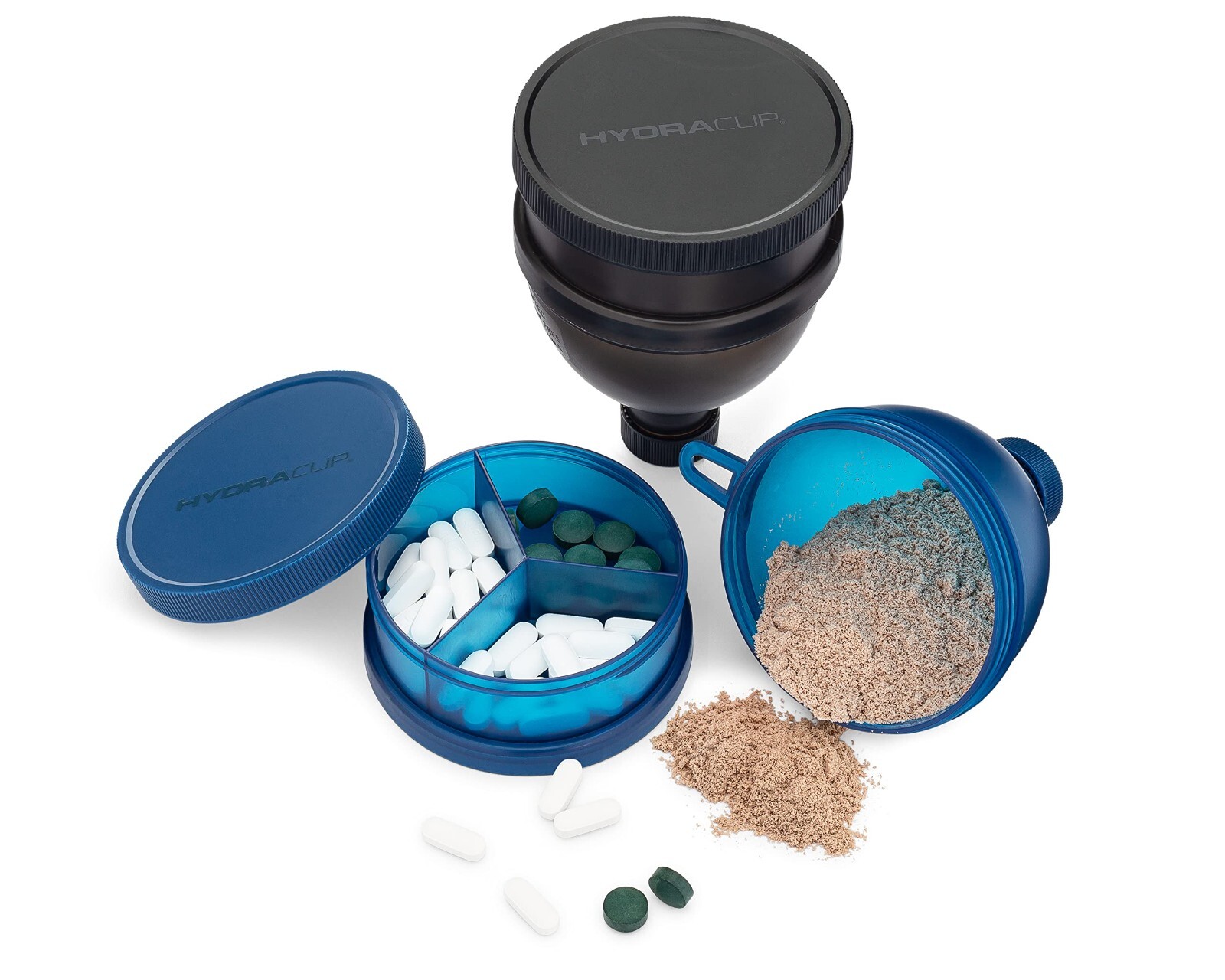 [4 Pack] Funnels for Filling Water Bottles with Protein Powder, 3 Compartment Pi