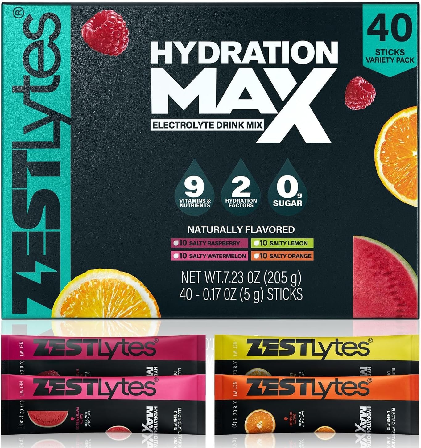 Powerful Salty Fruit Electrolyte Mix Packets – 590mg Sodium for Active Lifestyle