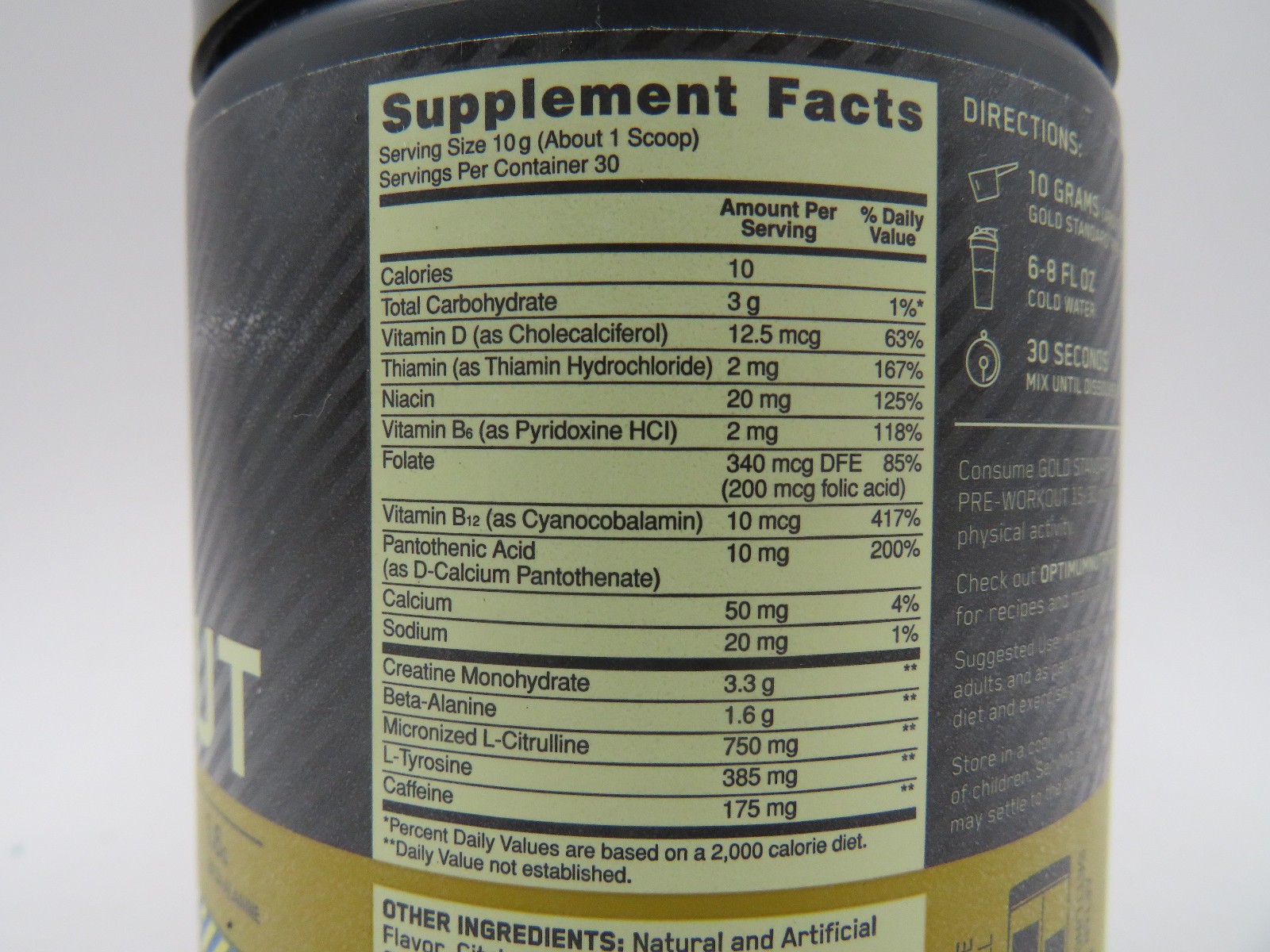 Optimum Nutrition Gold Standard Pre Workout 30 Servings 12/27
