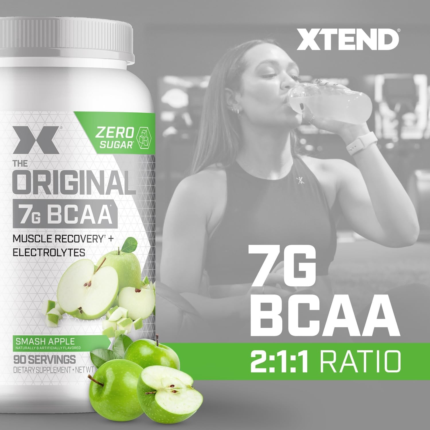 Scivation BCAA Powder 7g with L-Glutamine, Sugar-Free, 90 Servings
