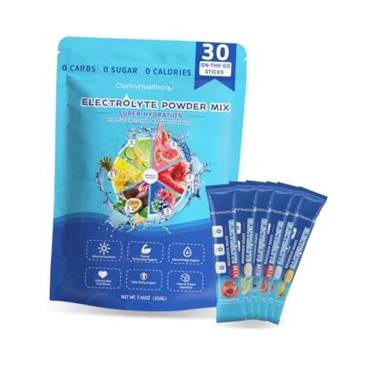 Electrolyte Powder Packets Sugar Free Hydration Drink Mix with 5 Key