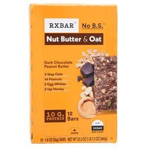 Rx Bar Rx Bar Nut Butter & Oat Dark Chocolate Peanut Butter 12 bars