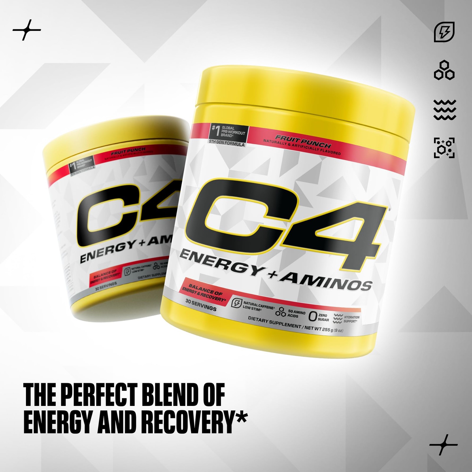 Energy + Aminos Powder, 5g BCAAs & EAAs for Muscle Recovery, 3 Electrolytes f…
