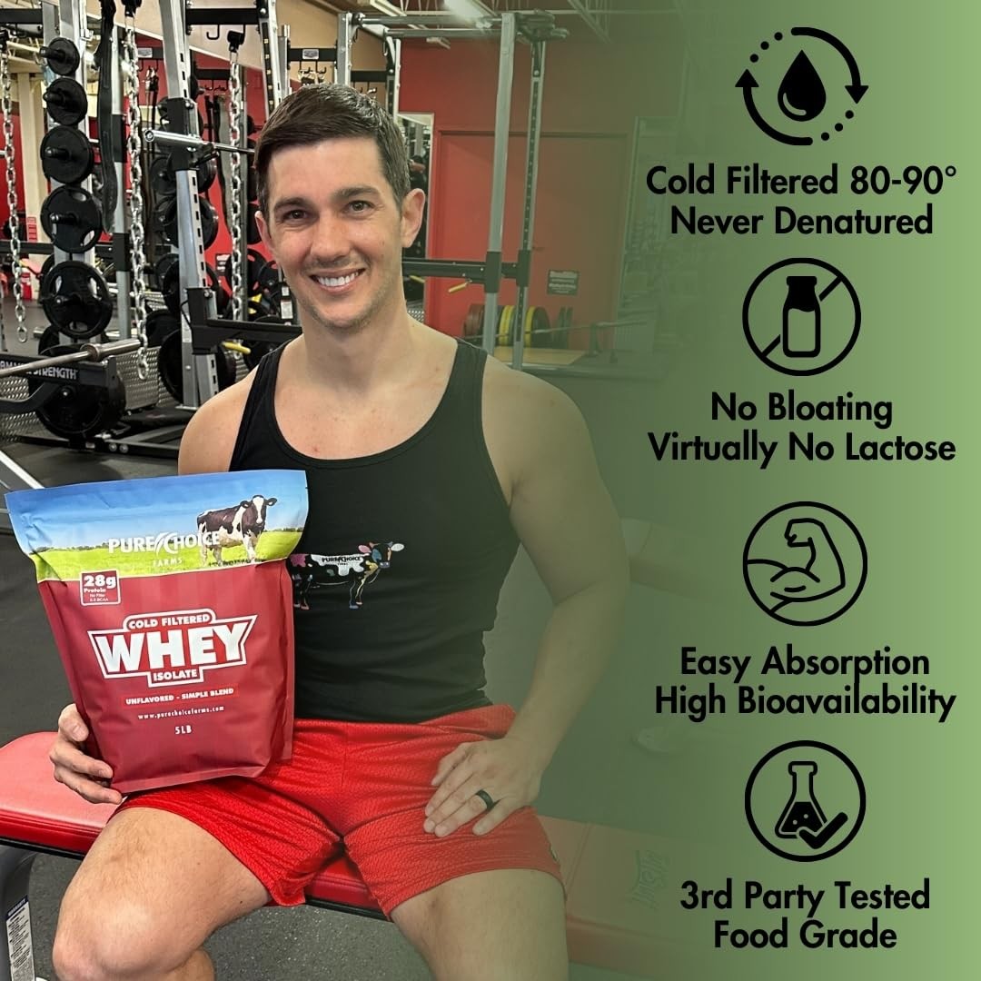 Pure Choice Unflavored Whey Protein Isolate Powder, 28g Protein & SugarFree, …