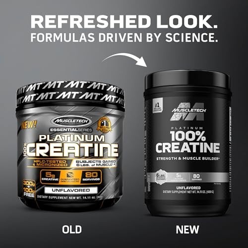 Muscletech Creatine Monohydrate Powder, Platinum Pure – Unflavored Micronized Cr