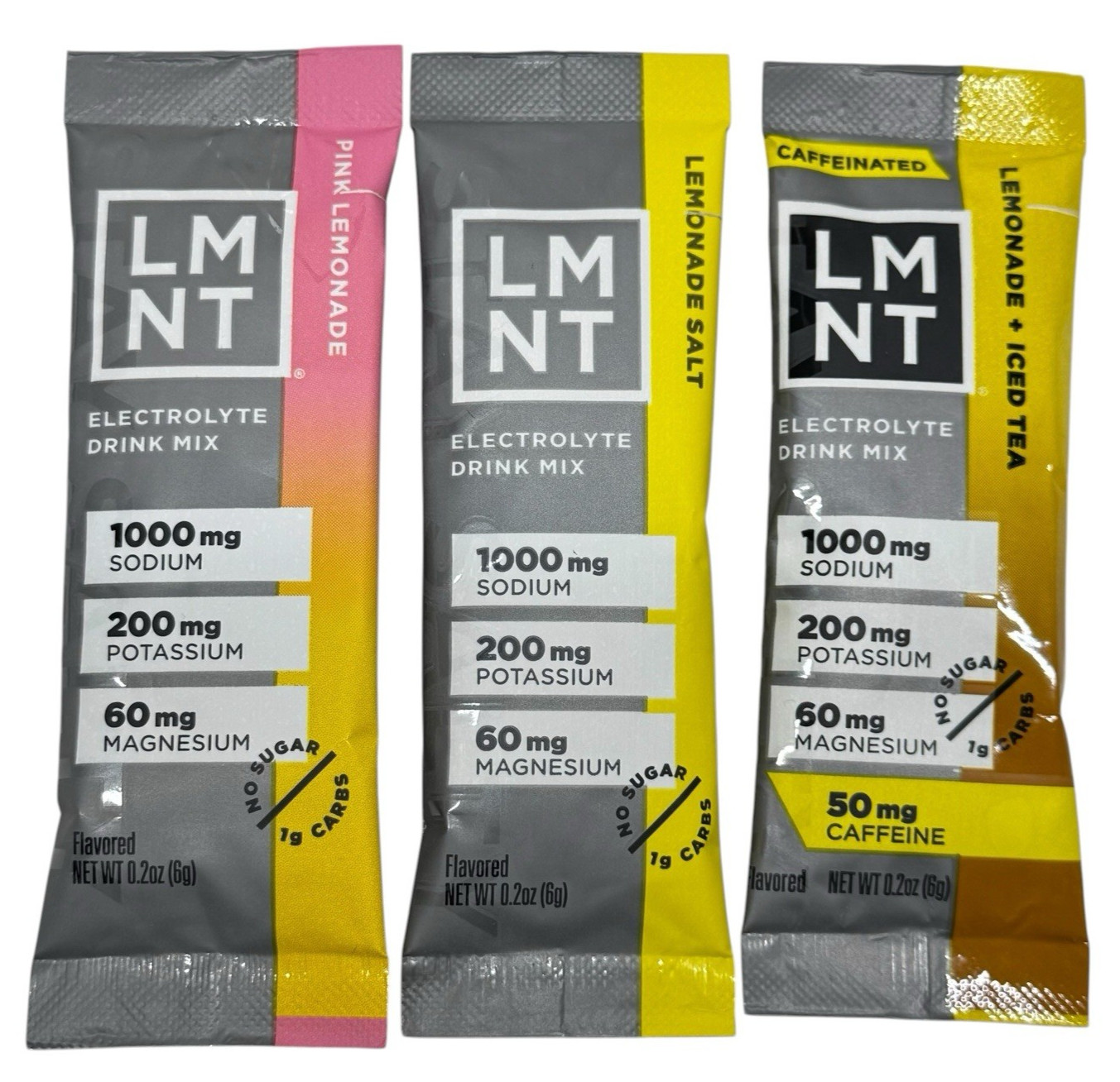LMNT Electrolyte Drink Mix 3 Pack NEW LEMONADE FLAVORS Hydration Zero Sugar Keto