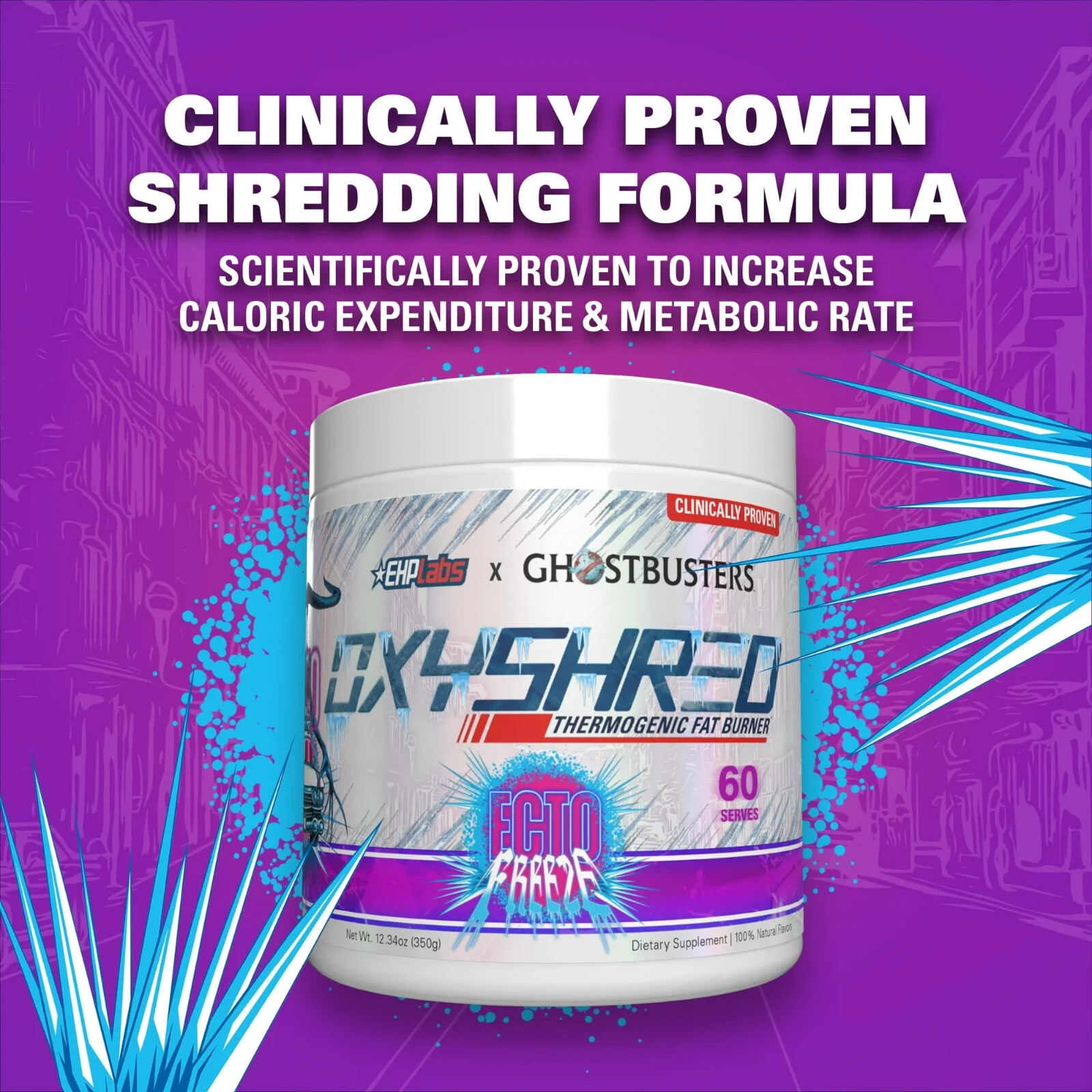 EHP LABS OXYSHRED 60 SRVS ECTO BREEZE X Ghostbuster Collab!