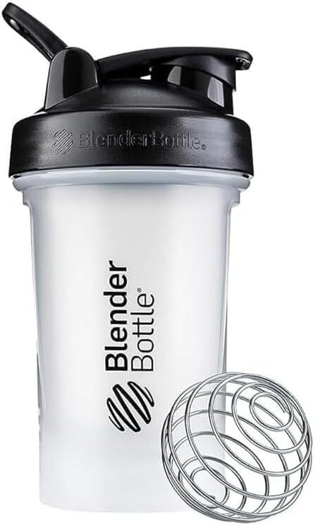 Classic V2 Shaker Bottle with Wire Whisk BlenderBall Clear – Black (20 fl oz.)