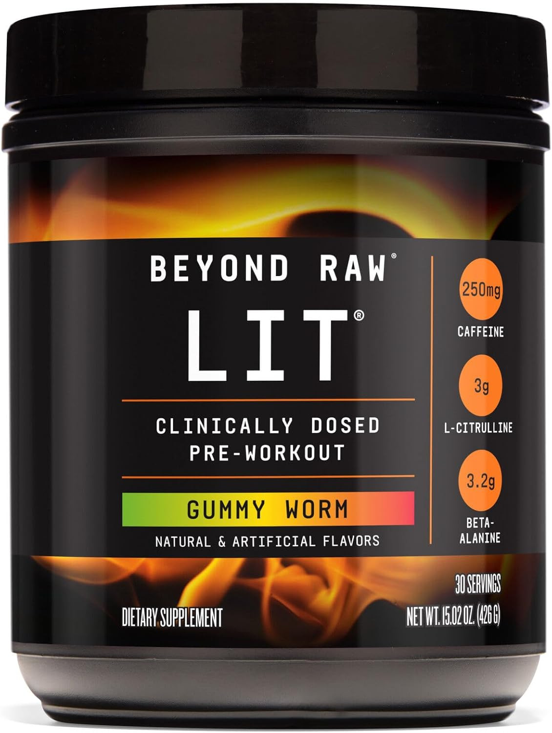LIT | Clinically Dosed Pre-Workout Powder | Contains Caffeine, L-Citrulline, …