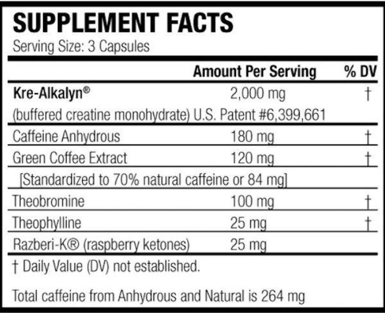 EFX Sports Kre-Alkalyn Hardcore 120 caps.