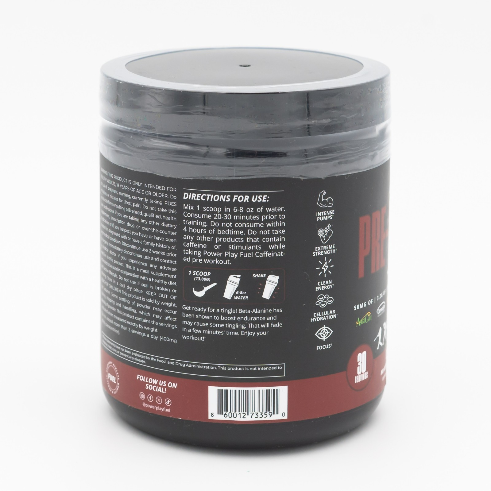 Power Play Fuel Caffeinated Pre-Workout Powder with Electrolytes – Citrus Punch