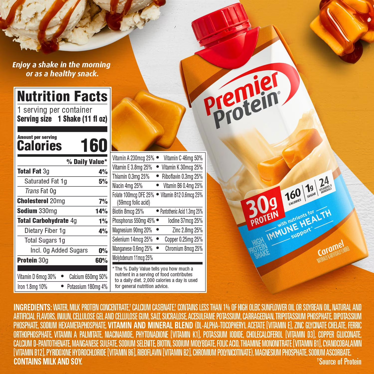 Premier Protein 30g High Protein Shake, Caramel 11 fl. oz., 15 pk.