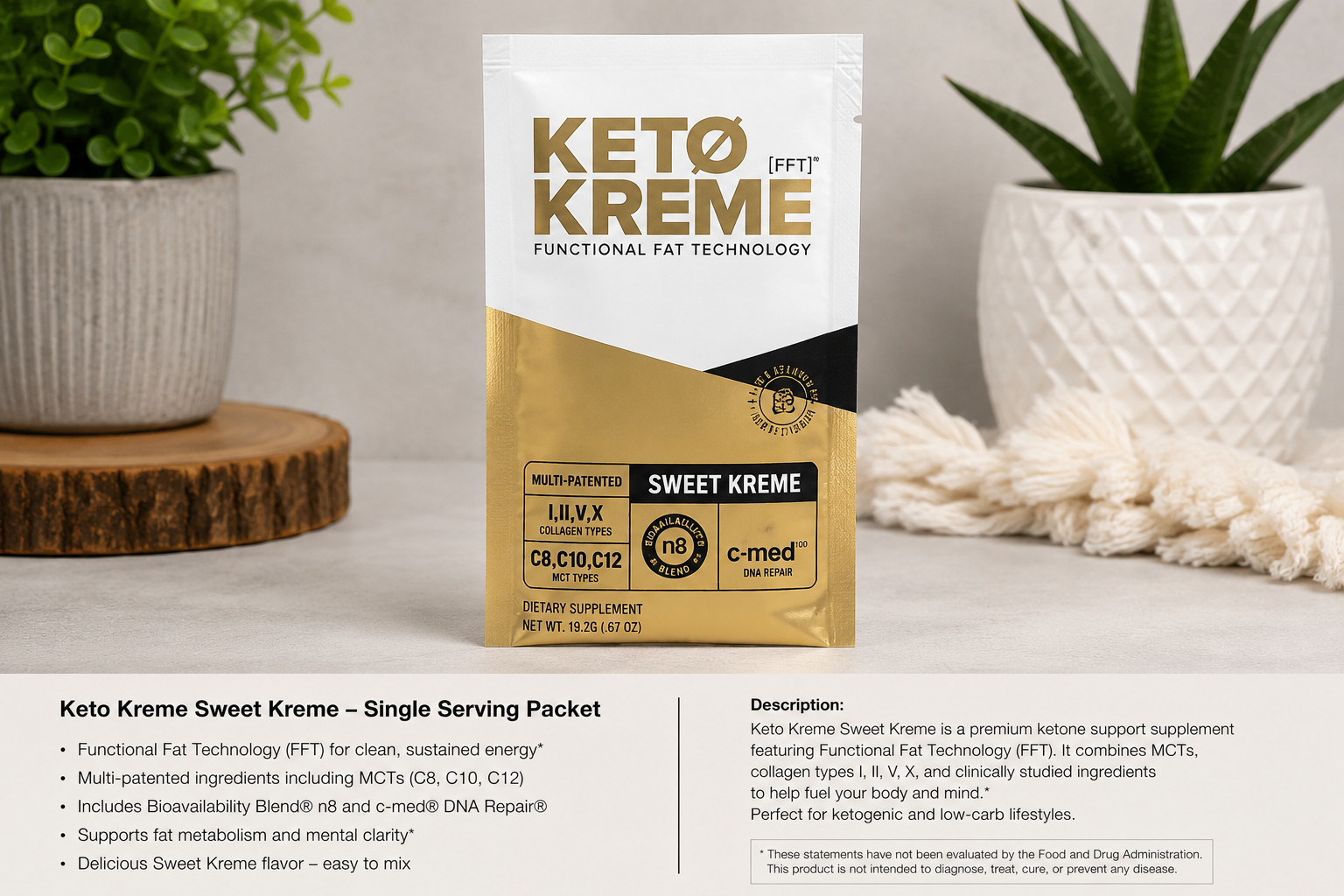 Pruvit keto coffee creamer 5 packets only Flavor Keto Kreme