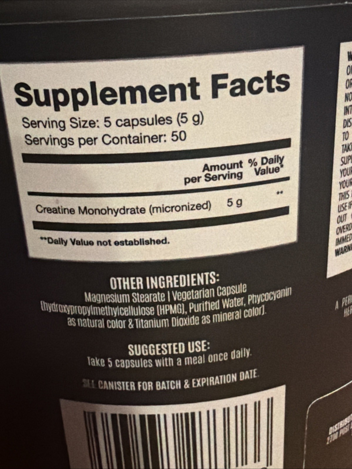 BIRDMAN Micronized Creatine Monohydrate 250 Capsules Exp:04/2/27