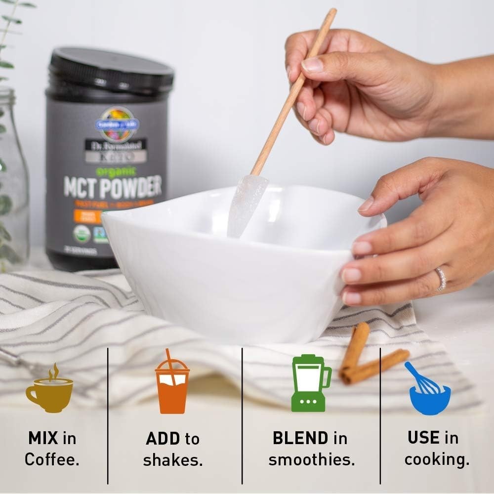 Organic MCT Powder Keto Prebiotic Fiber Probiotics Brain Support 30 Servings