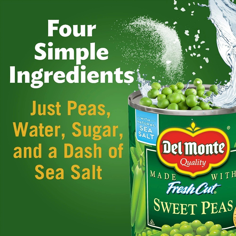 Canned Sweet Peas, 12 Pack of 8.5 oz Cans, Garden Vegetables, pantry staple