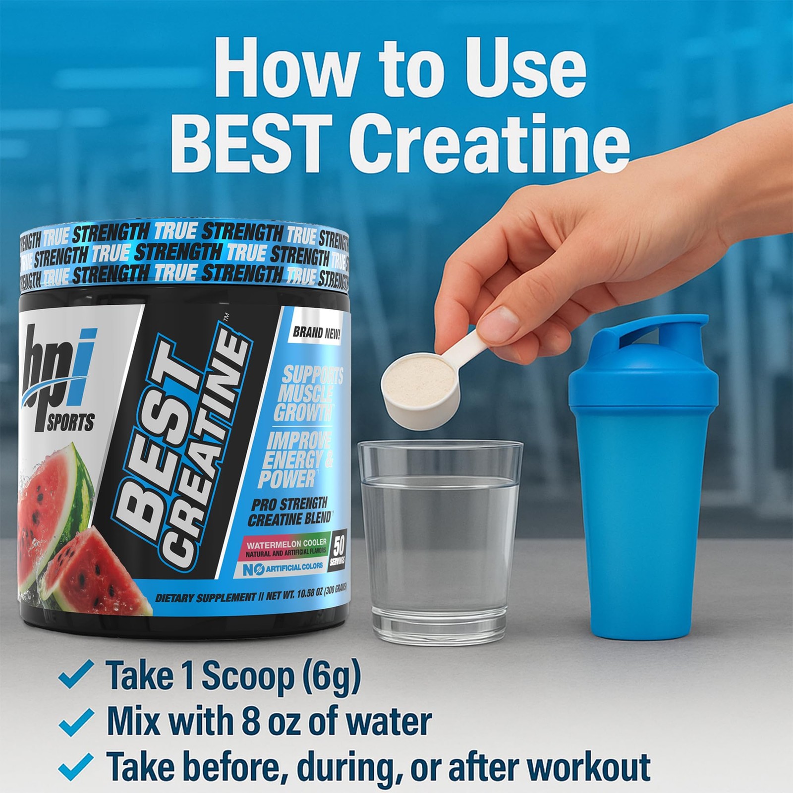 BPI Sports Best Creatine – 10 Ounce (Pack of 1), Watermelon Cooler