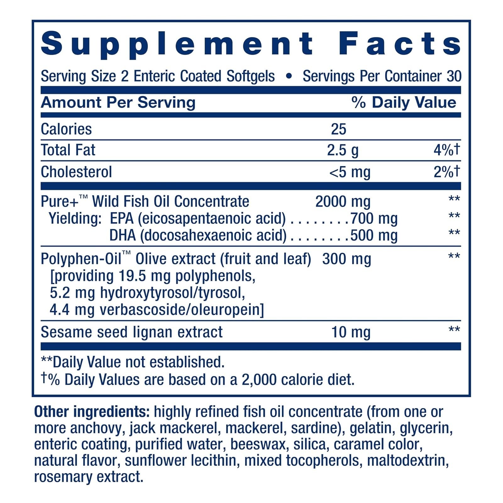 Life Extension Super Omega-3 EPA/DHA Fish Oil 60 Softgels