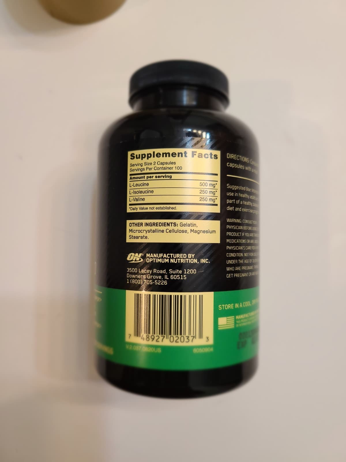 Optimum Nutrition 1031735 200 Capsules Branched Chain Essential Amino-acids…
