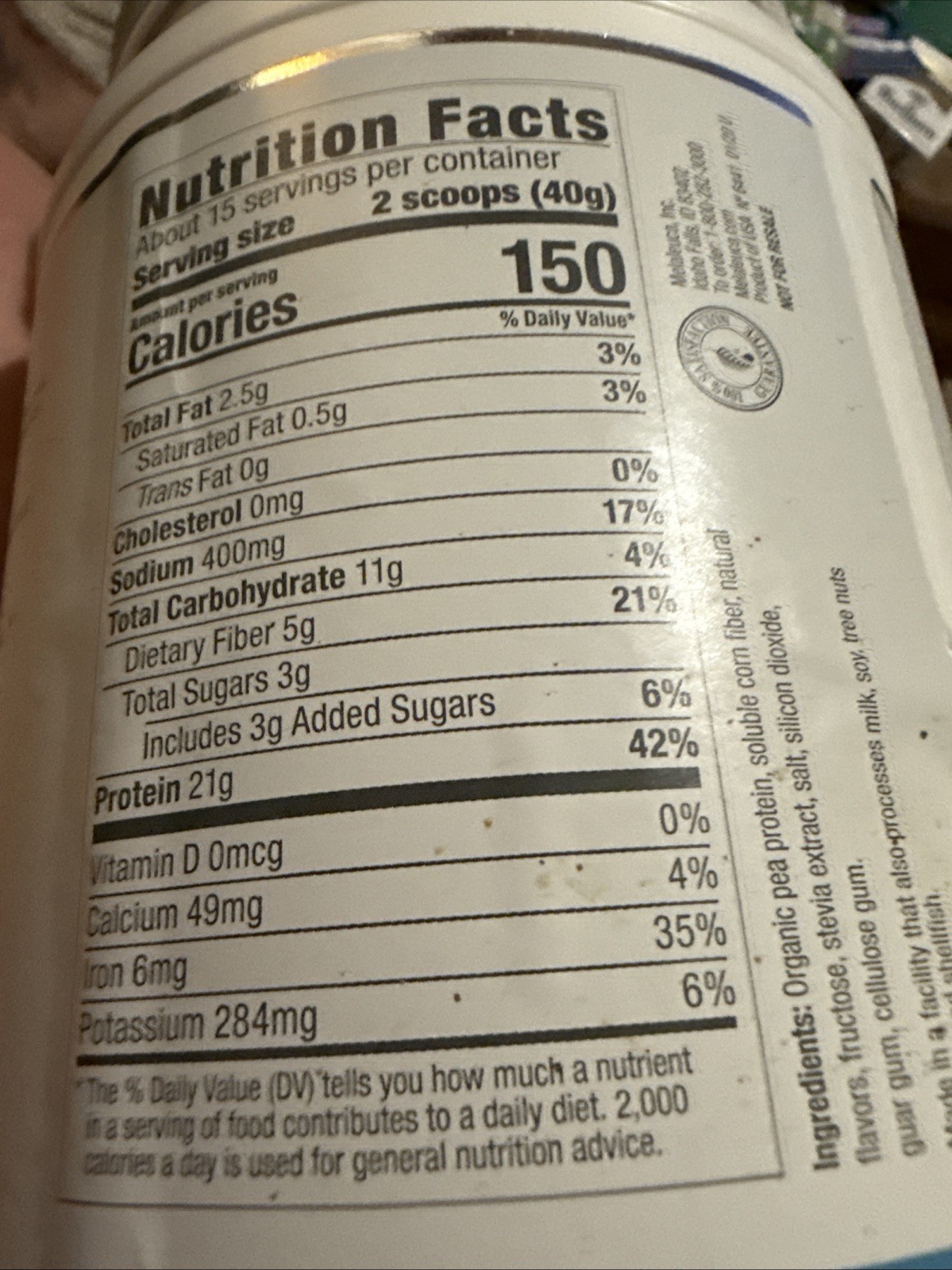 Vitality Elevate Plant Based Protein Shake Vanilla 21g Protein Vegan