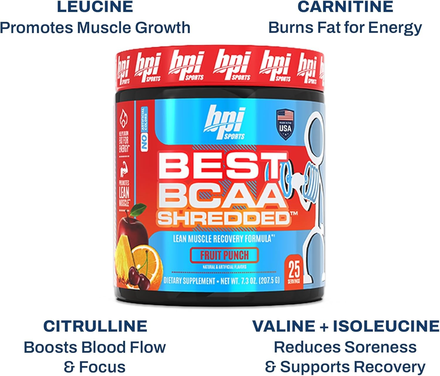 BPI Sports Best BCAA Shredded – Caffeine Free Thermogenic Recovery Drink,…
