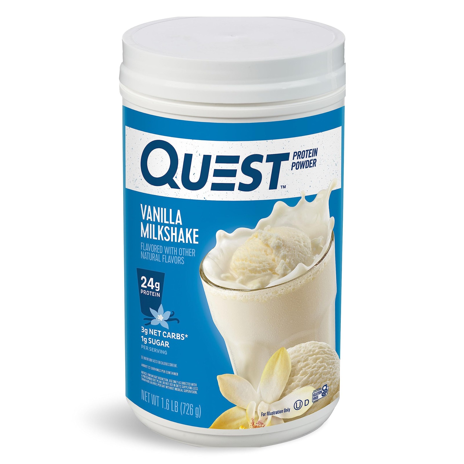 Quest Nutrition Vanilla Milkshake Protein Powder 24g Protein 1g Sugar Low Carb