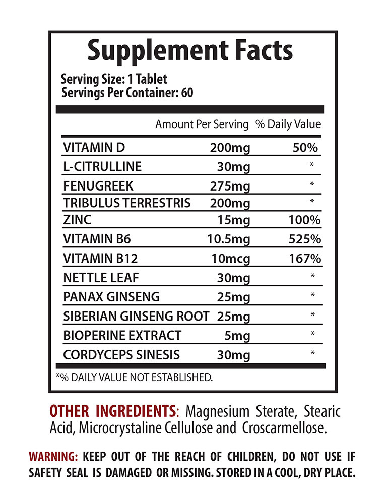 TESTO BOOSTER 855 – Mass Gainer – Testosterone Booster – 60 Capsules 1 Bottle