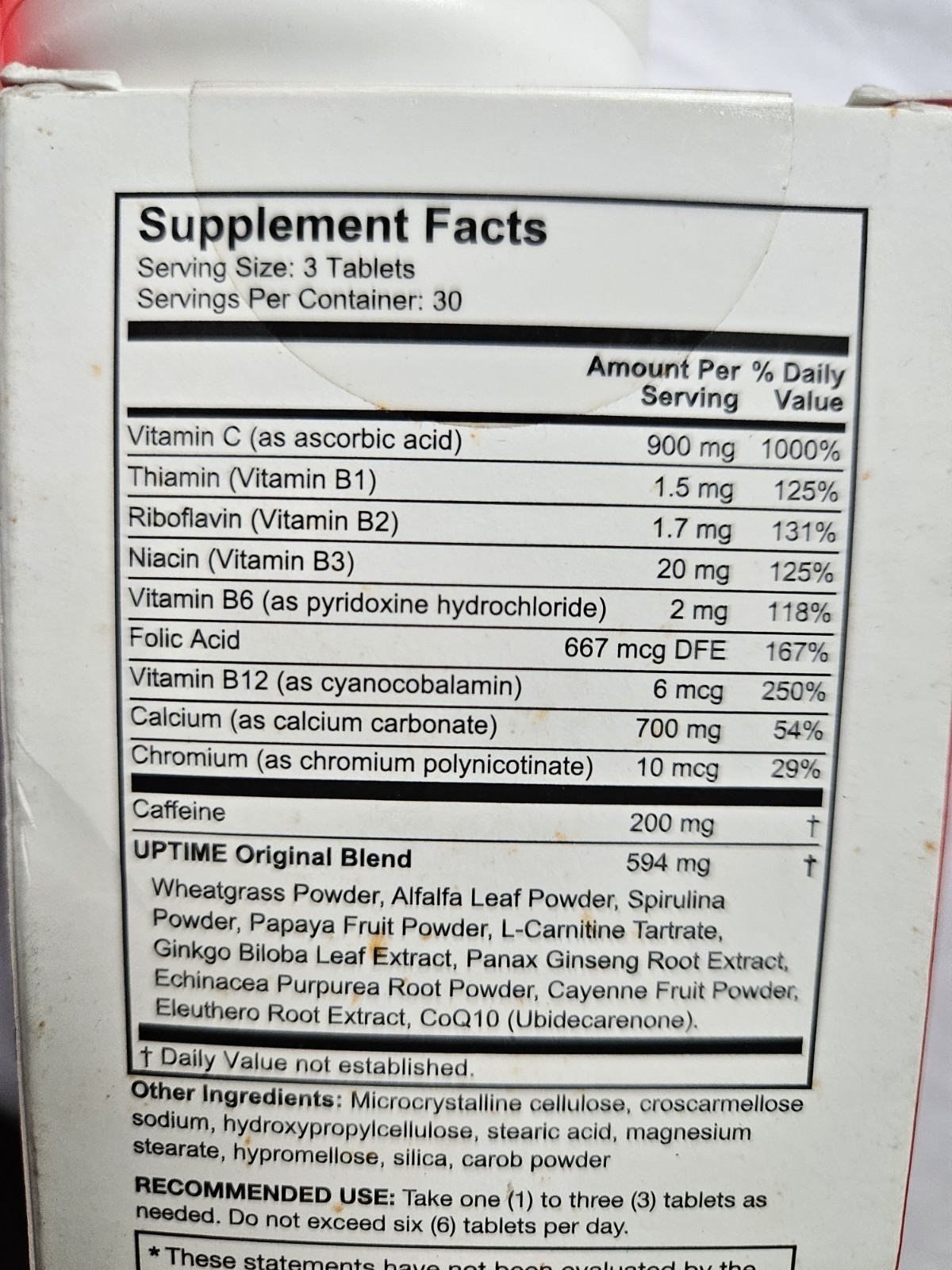 3 PACK – UPTIME Original Energy Tablets 90 Ct Caffeine 200mg Zero Cal Exp 7/2/26