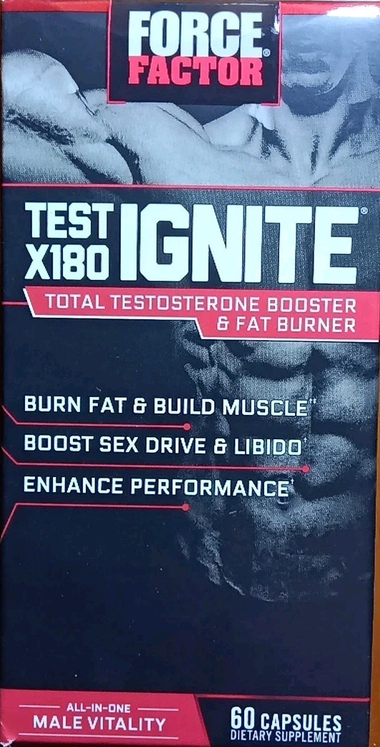 FORCE FACTOR TEST X180 IGNITE TOTAL TEST BURN FAT SEX DRIVE SUPPLEMENT 60 CAPS!!