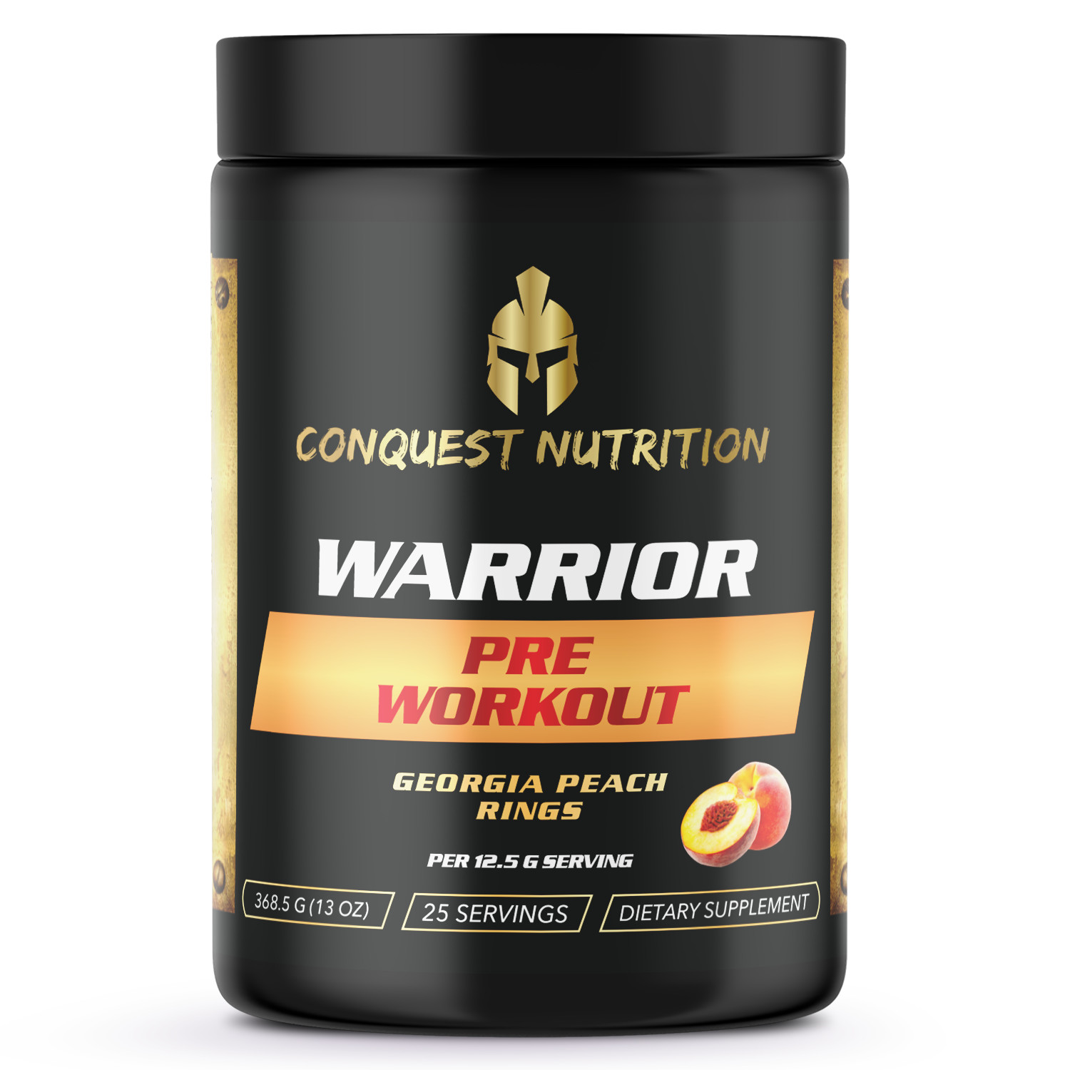 Conquest Warrior Pre Workout Georgia Peach Rings 25 Servings Energy Focus Pump