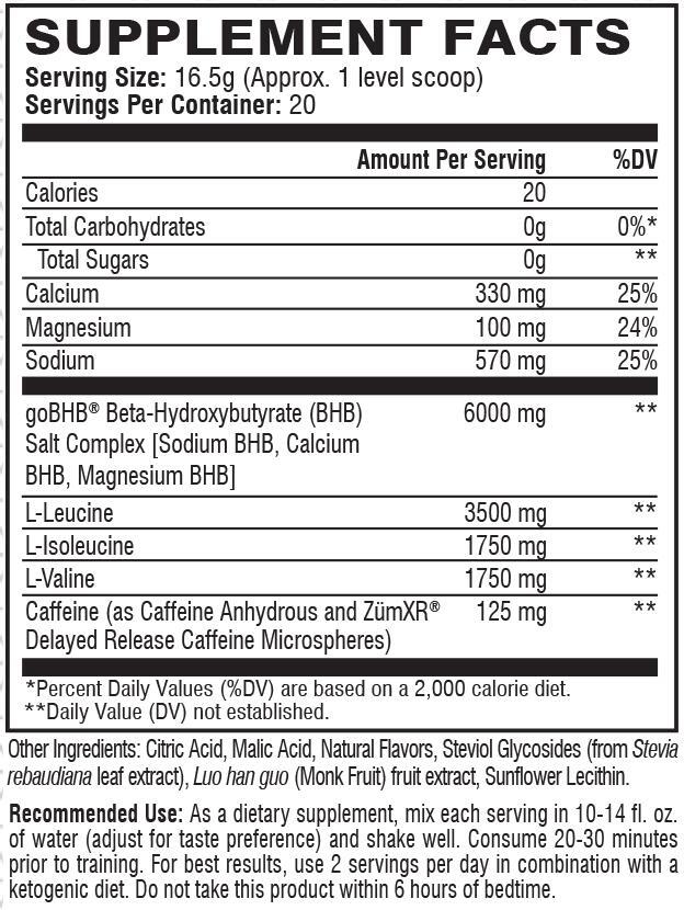 Xtend Keto Energy BCAA Powder, 125mg Caffeine + Sugar Free 20 Servs, Ultra Frost