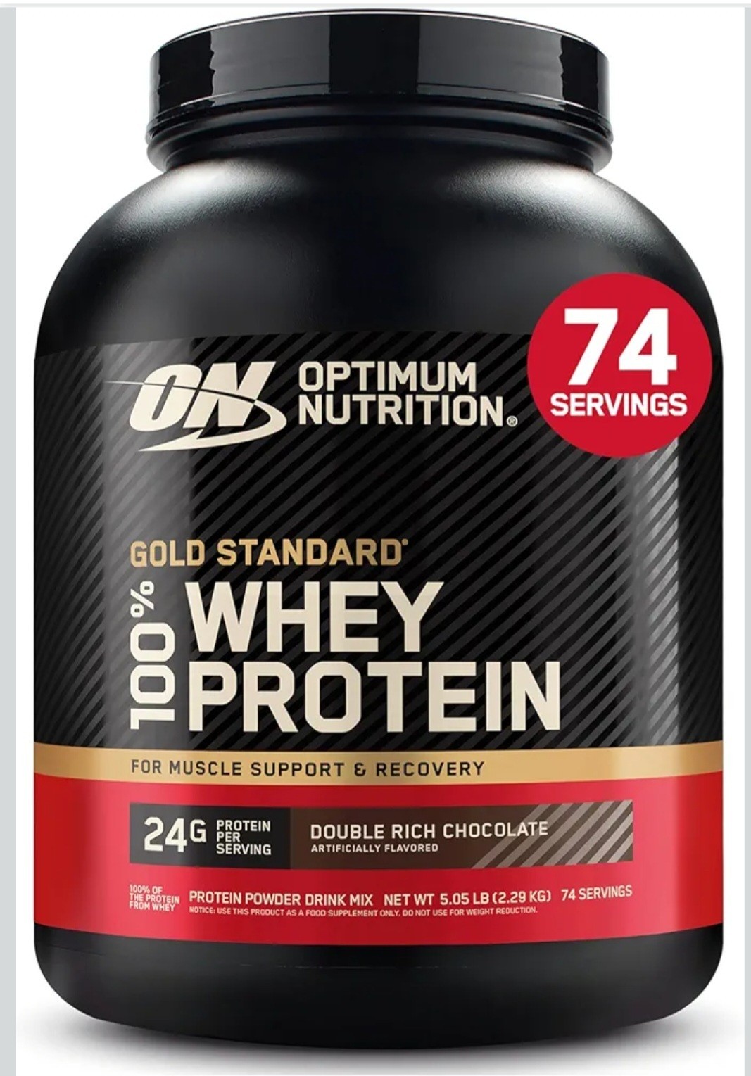 Gluten-Free Gold Standard Whey Protein, 5 lbs – Double Rich Chocolate Flavor