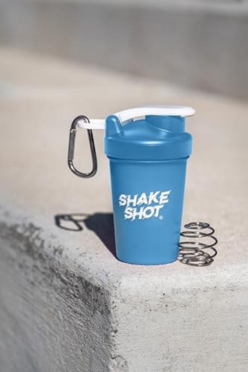 4oz Mini Shaker Bottle for Pre Workout & Creatine Powder | Clip & shaker Blue