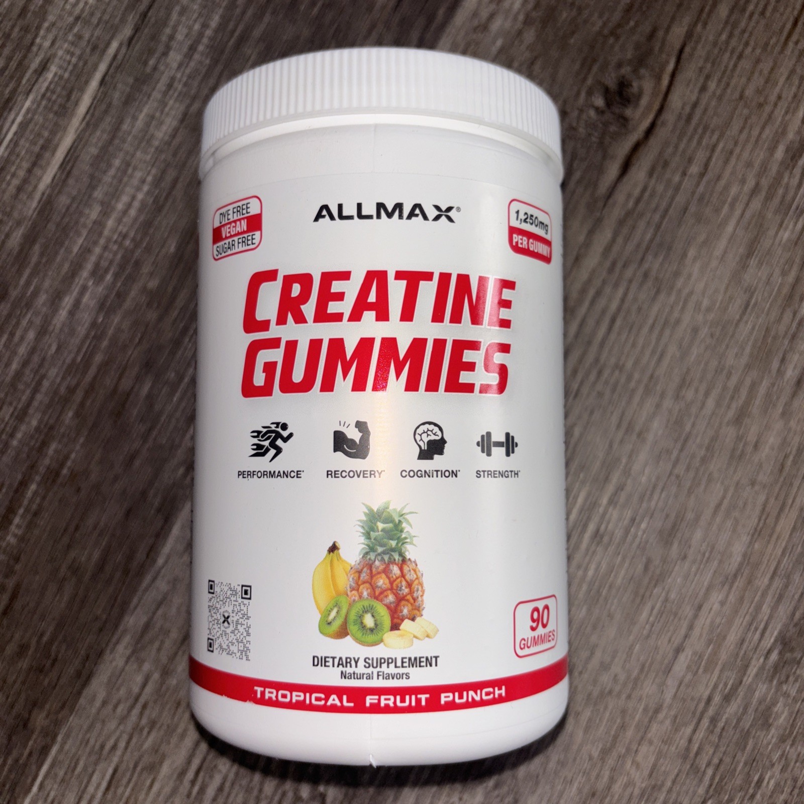 Allmax Nutrition Creatine Gummies (1250mg) Tropical Fruit Punch 90 gummy