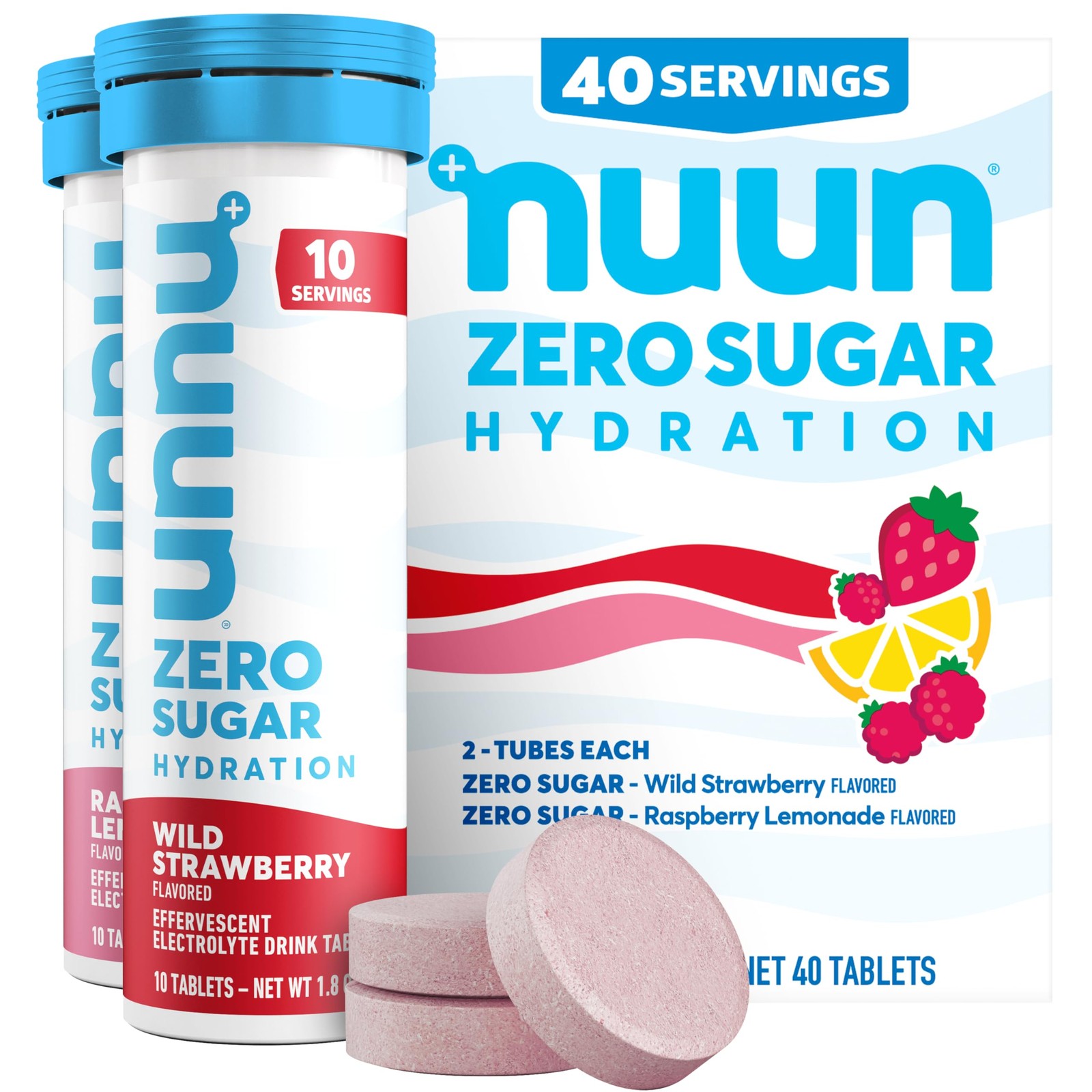 Nuun Zero Sugar Hydration – Potassium Fruit Flavors No