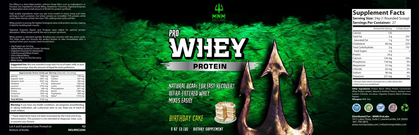 2lb PRO-WHEY Protein Birthday Cake