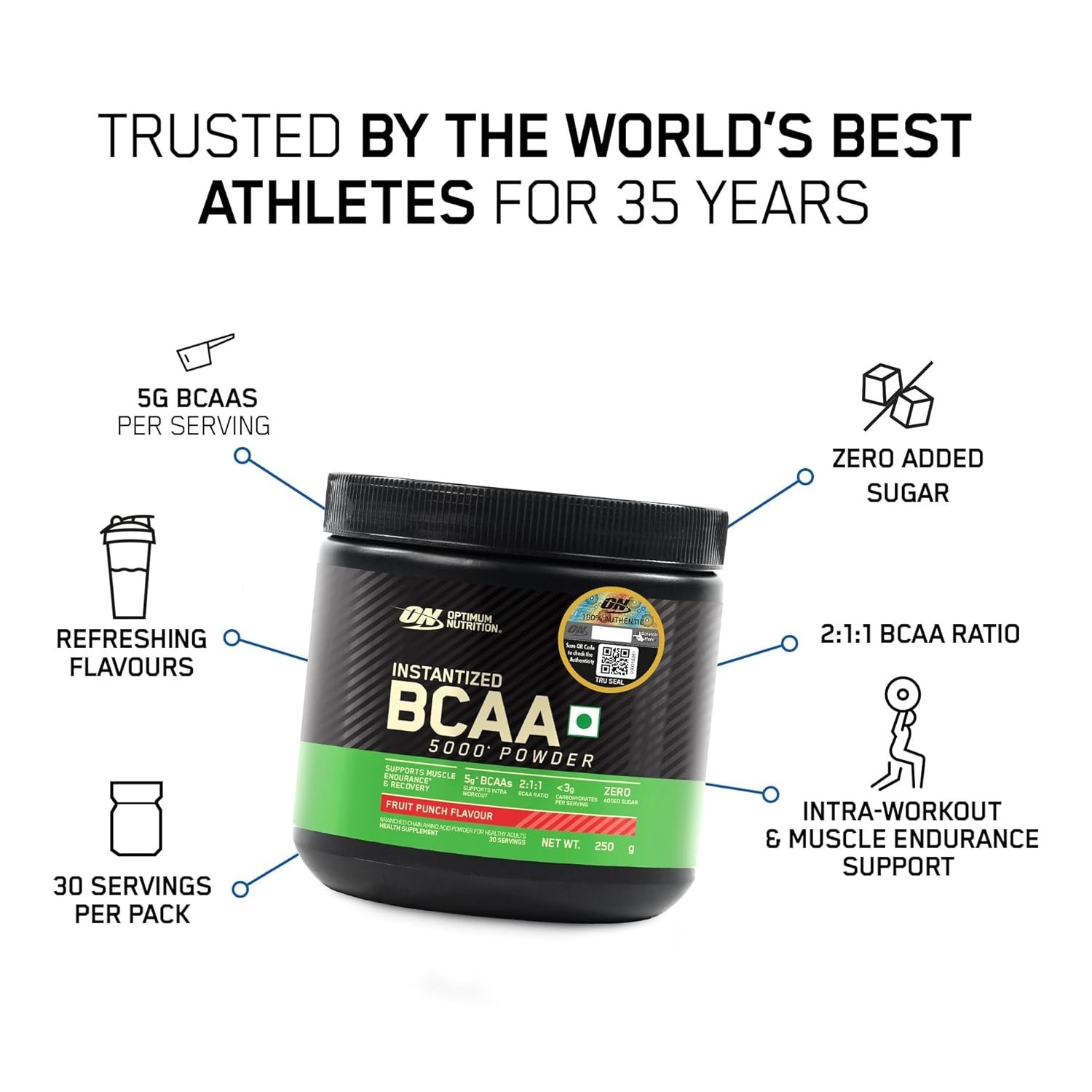 ON Nutrition BCAA For Muscle Recovery 250 GM ( Fruit Punch )