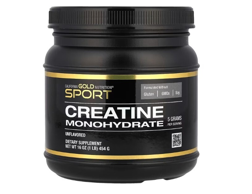 California Gold Nutrition, Sport, Creatine Monohydrate, Unflavored, 1 lb (454 g)