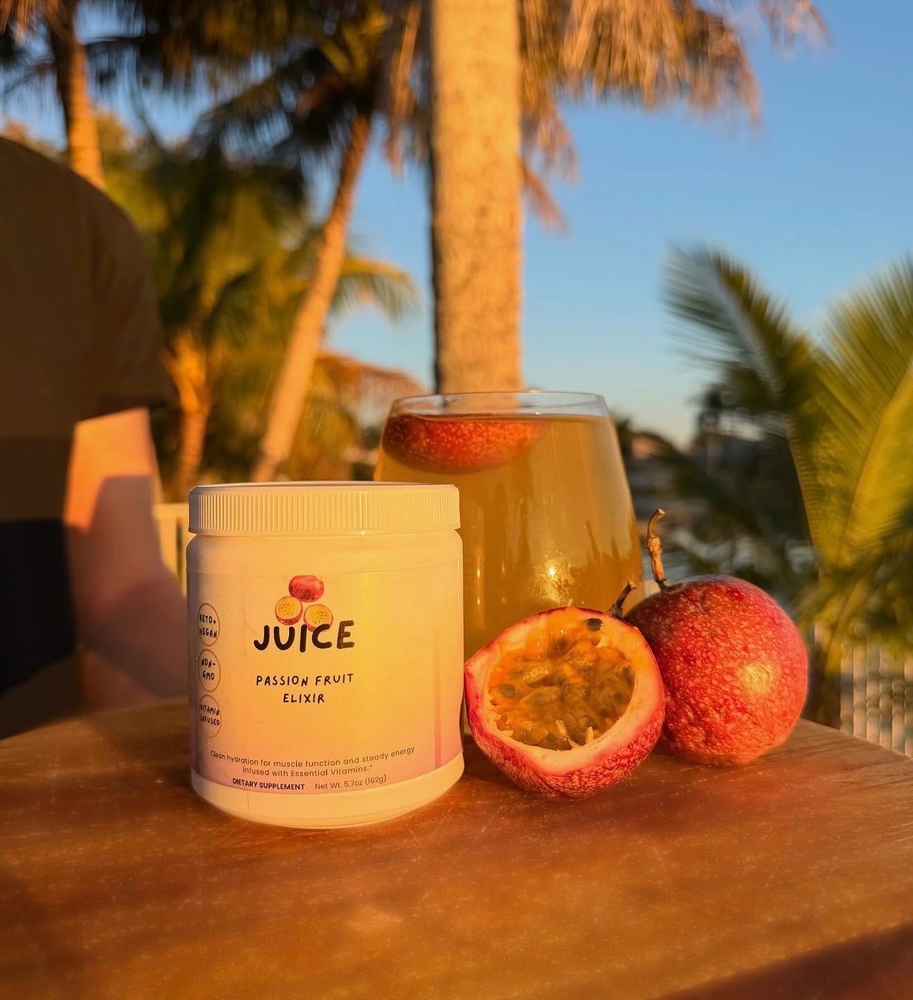 JUICE ELECTROLYTES Passionfruit Elixir-zero sugar, Keto, non-GMO, B Vitamins