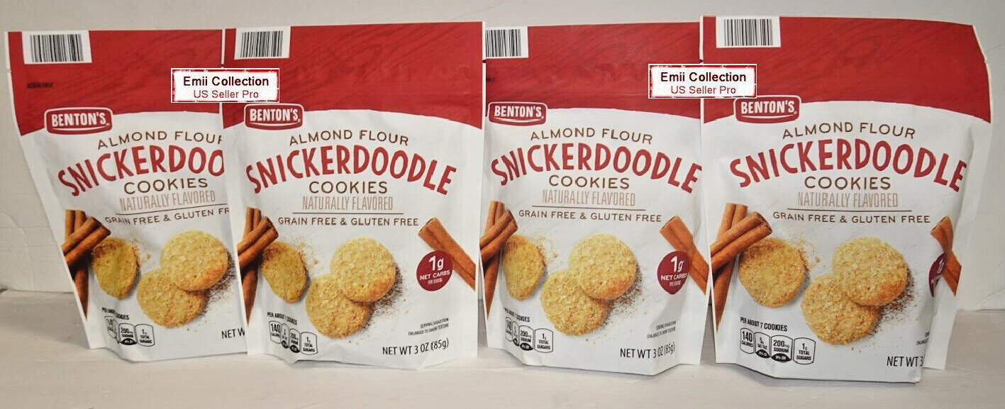 Benton’s Almond Flour Snickerdoodle Cookies 3.0oz 85g (4 Bags)