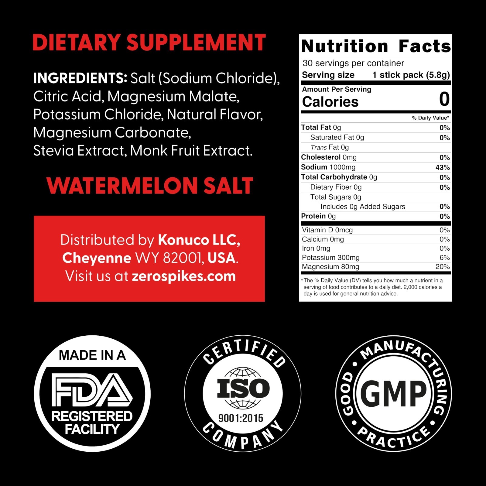 Keto Electrolyte Powder Packets | No Sugar Hydration Drink Mix | 30 Sticks, Wate