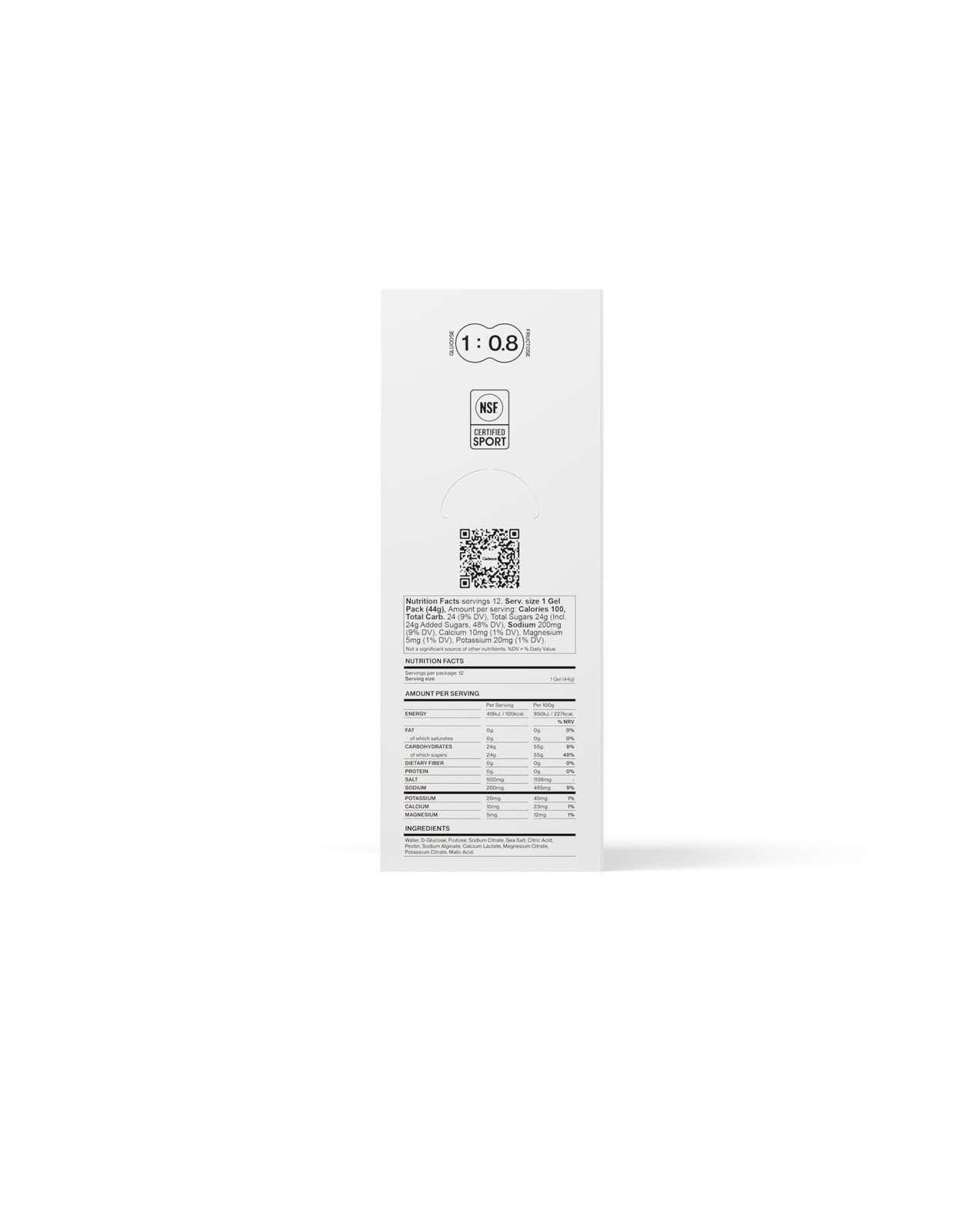 Cadence Core Energy Gels for Running Endurance – Carbohydrates Per Clear