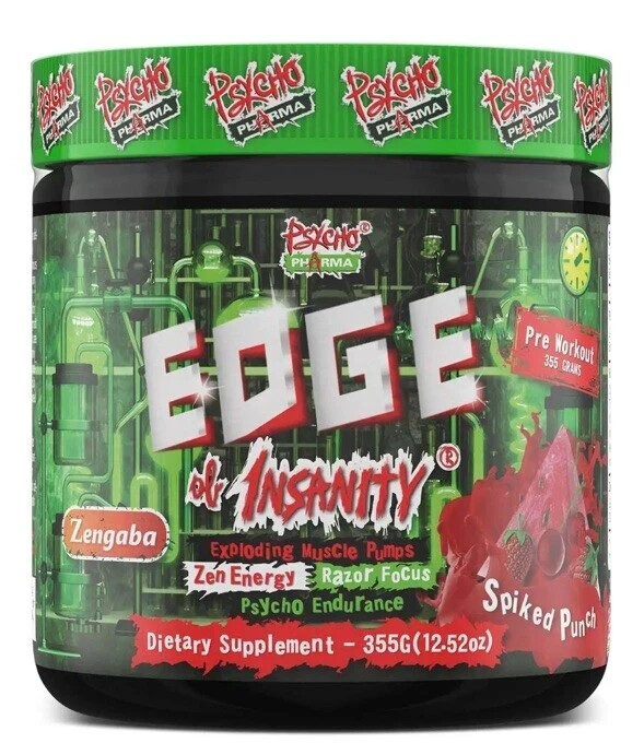 Psycho Pharma EDGE OF INSANITY 25SRV Extreme Pre-Workout Spike Punch