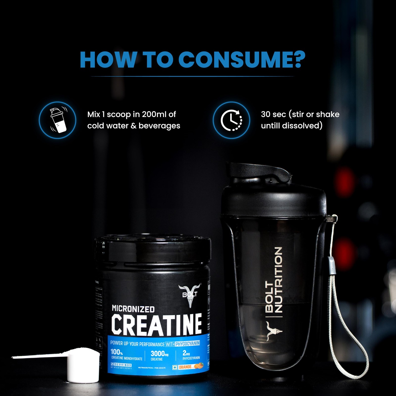 Bolt Creatine Monohydrate 250g | 83 Servings | Unflavoured
