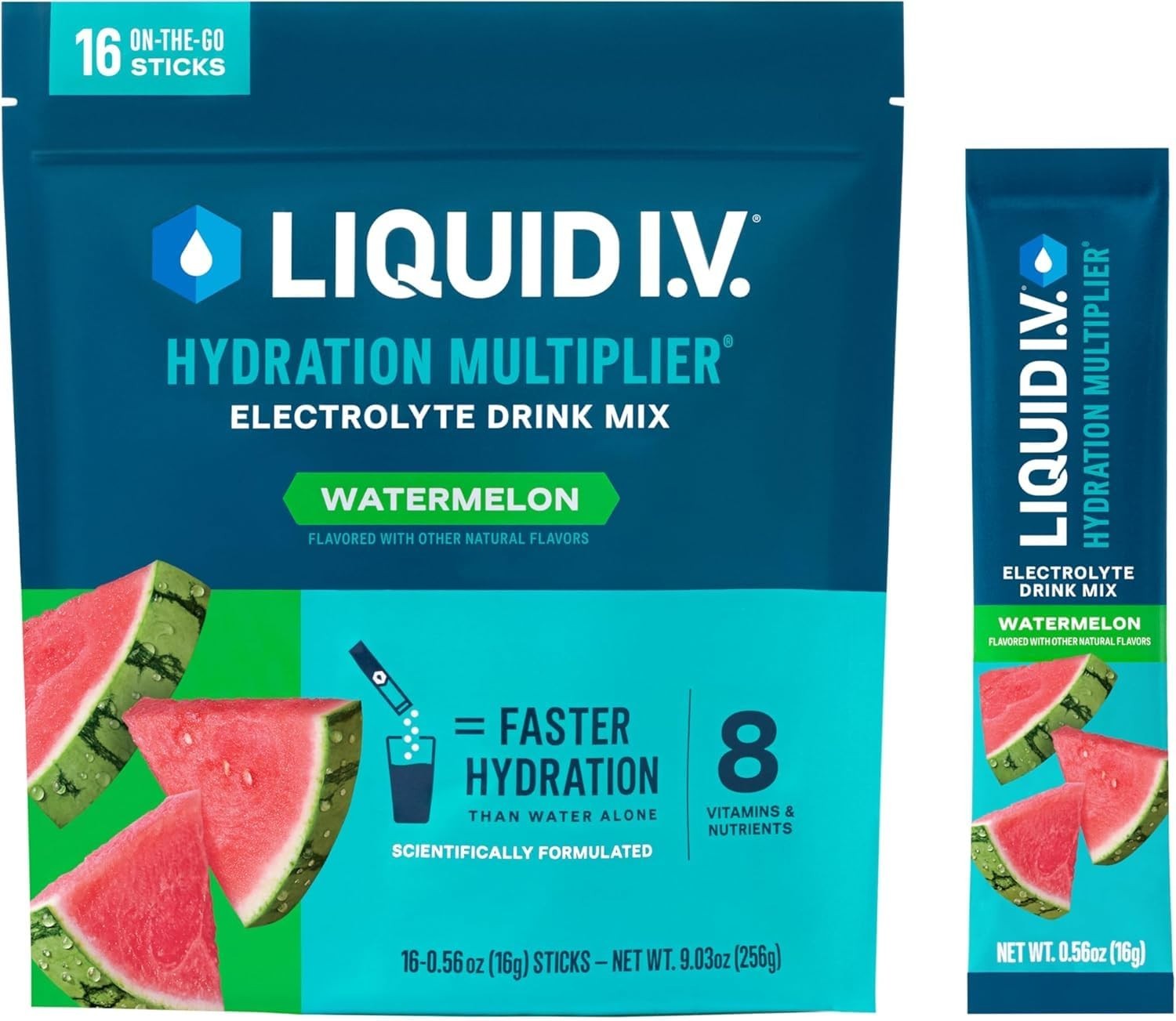 Electrolyte Hydration Powder, Watermelon Flavor, 16 Pack – Instant Drink Mix