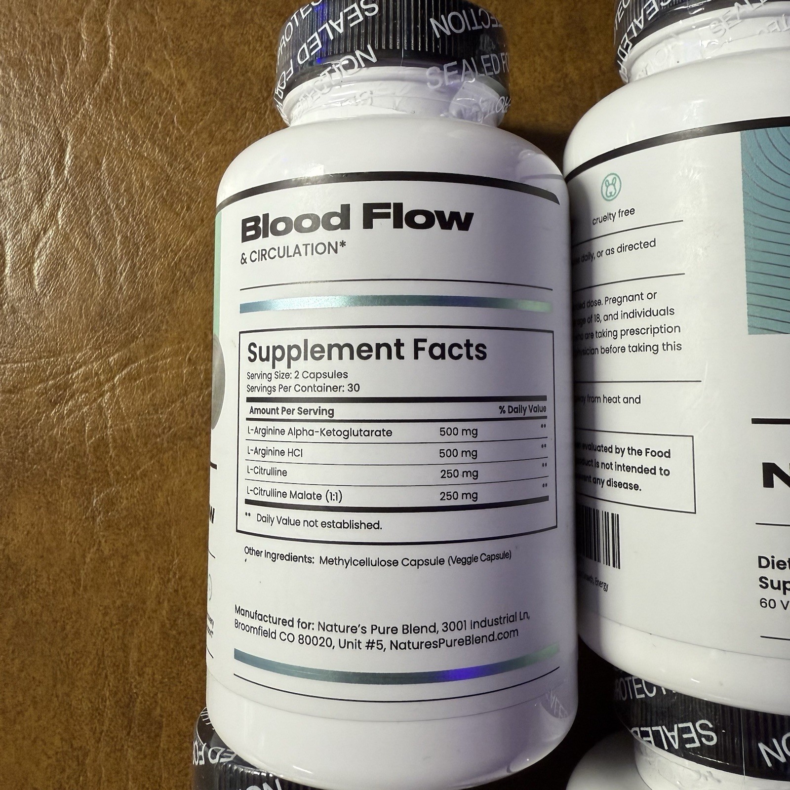 (4) NPB Nature’s Pure Blend Nitric Oxide Supplements Blood Flow Circulation