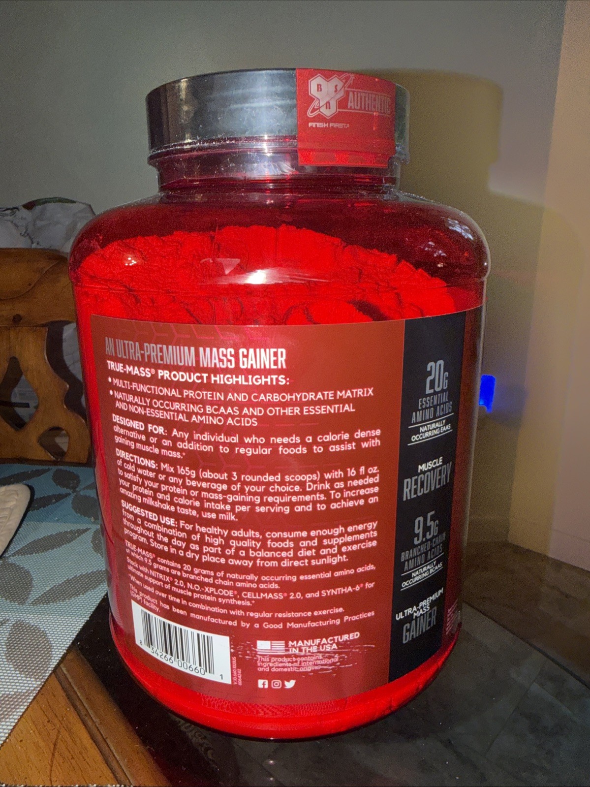 BSN – TRUE-MASS Gainer Protein Powder for Muscle Growth & Recovery – 16 Servings