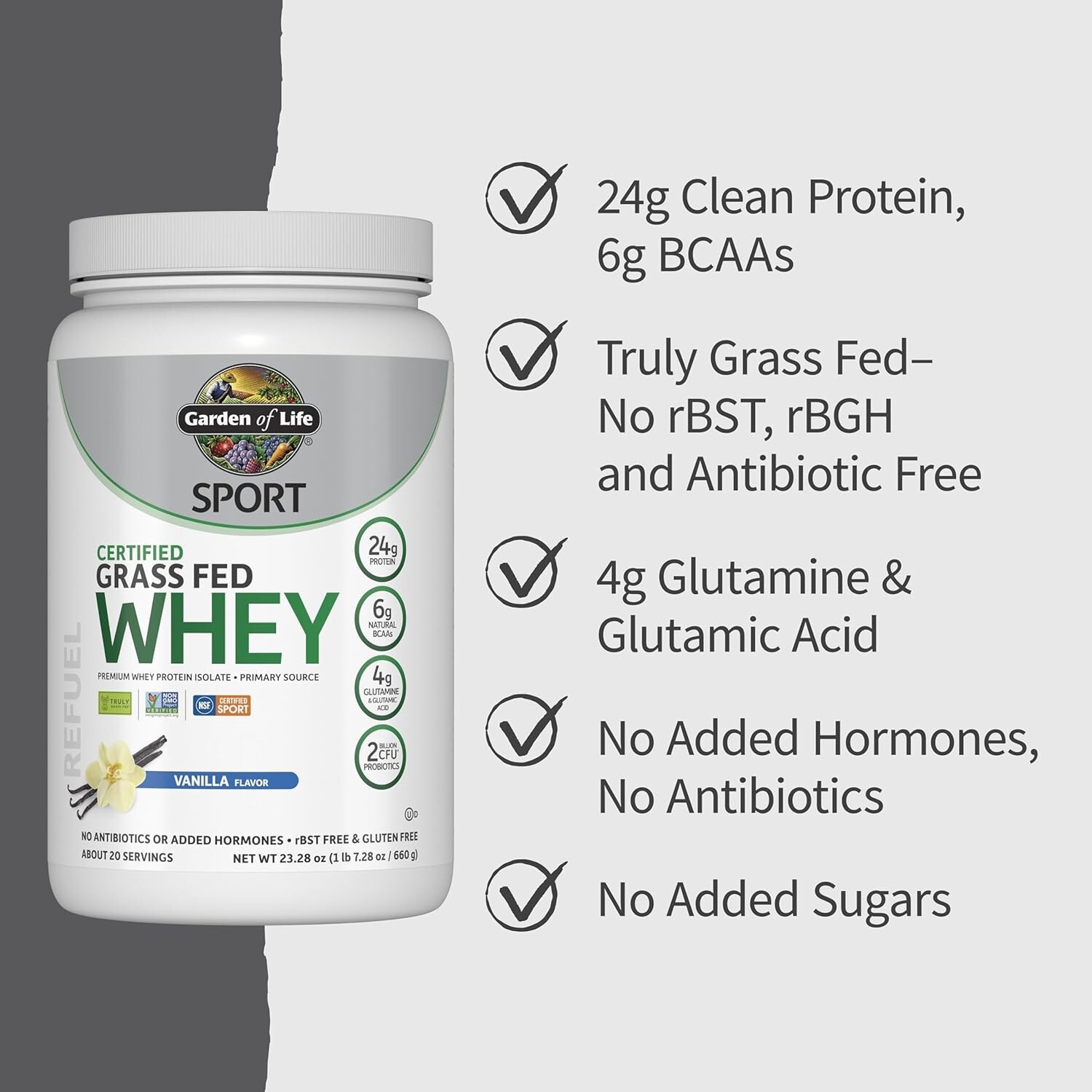 Non-GMO Vanilla Whey Protein Isolate – 20 Servings, Best Post-Workout Recovery