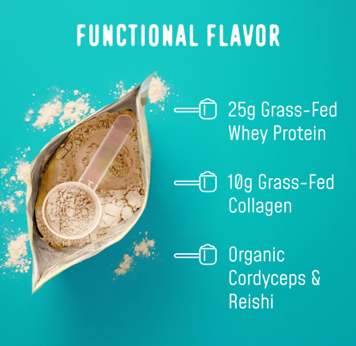 FlavCity Grass-Fed Whey Protein Vanilla Smoothie, 25g Protein, 10g Collagen